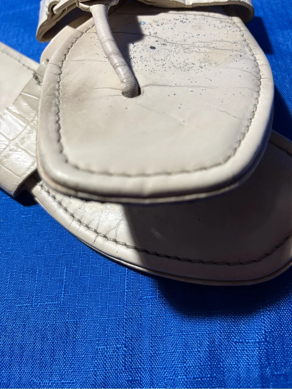 Tory Burch cream soft thong sandals